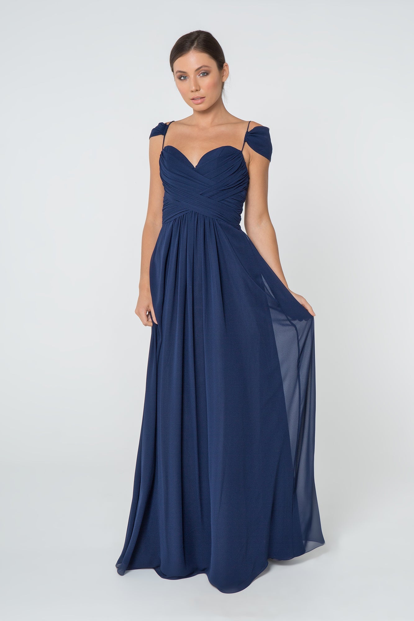 Chiffon Ruched Sweetheart Long Bridesmaid Dress GLGL2824-5