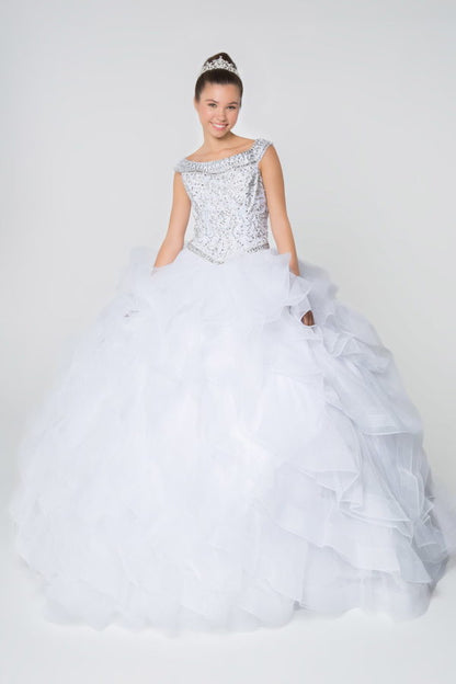 Jewel Embellished Bodice Tulle Quinceanera Dress-2