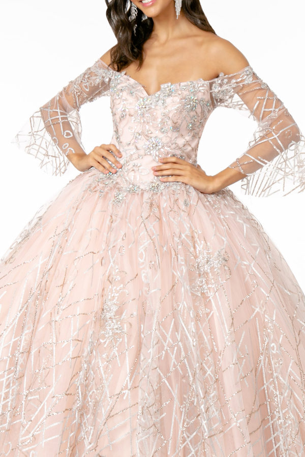 Sweetheart Neckline Glitter Mesh Quinceanera Dress-2