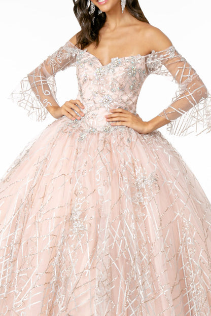 Sweetheart Neckline Glitter Mesh Quinceanera Dress-2