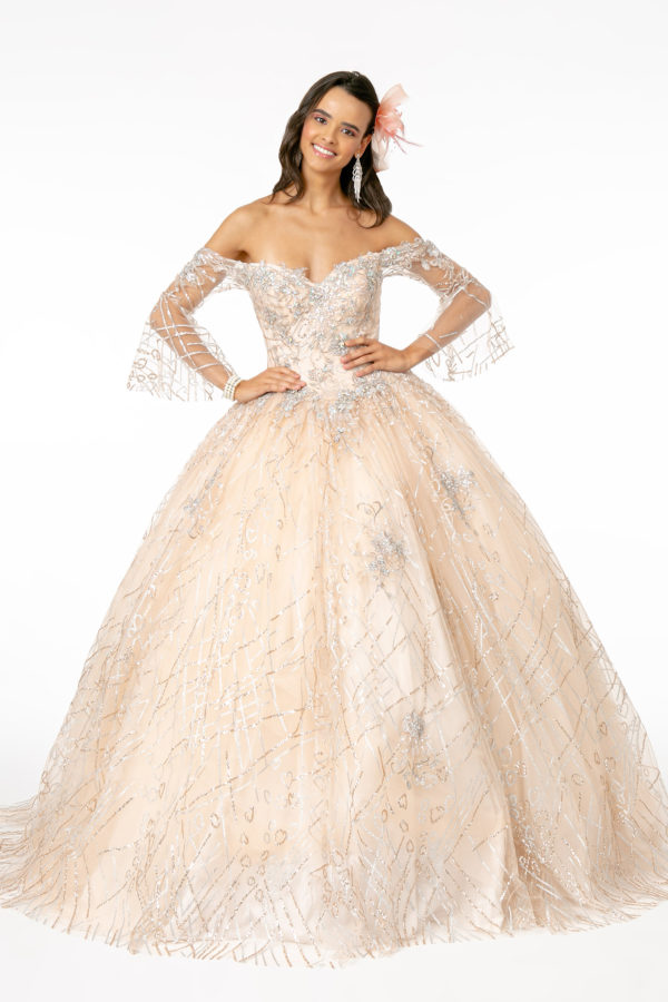 Sweetheart Neckline Glitter Mesh Quinceanera Dress-4