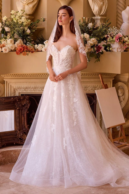 Deep Sweetheart Strapless Bridal Ball Gown-2